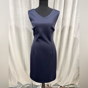 Tahari Midnight Blue V-Neck Dress